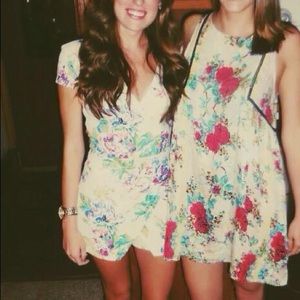Floral print envelope style romper